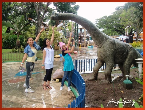 My sisters and I playing with a dino!