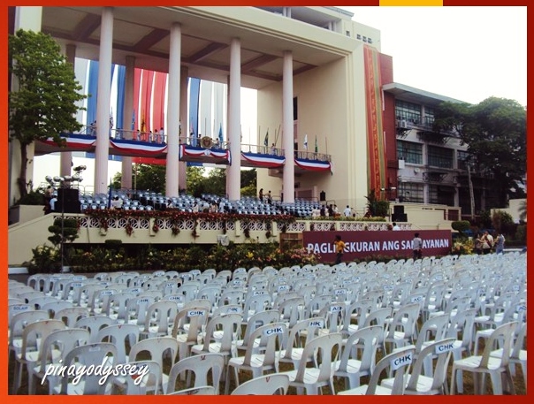 The back of the Quezon Hall during the Commencement Exercises in 2012