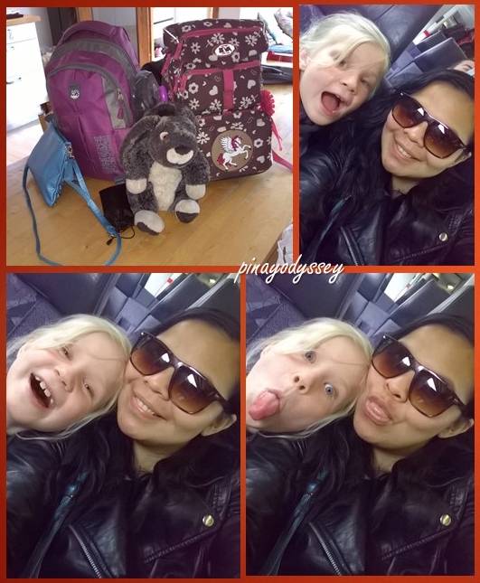 My 7-year old travel buddy and I on the IC-train
