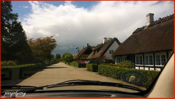 Old houses being preserved along the road to Valdemars Slot