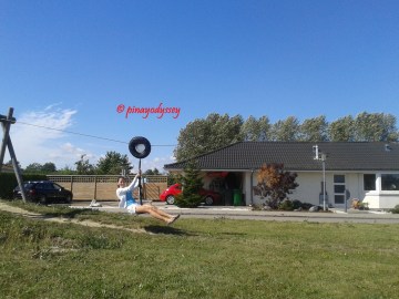 My sister trying out the zipline