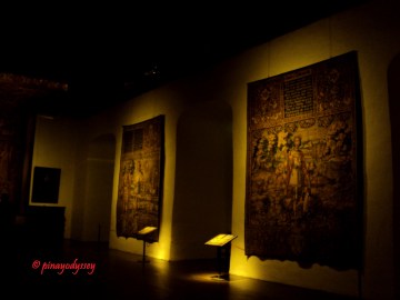 The castle interior, old tapestries