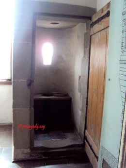 The castle interior, an old toilet