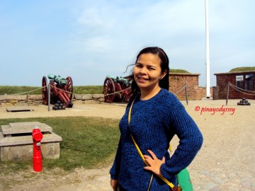 Cannons pointing towards the sound