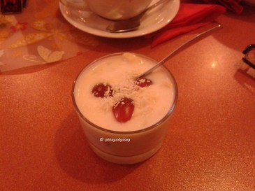 Nepalese style yogurt pudding with fruits