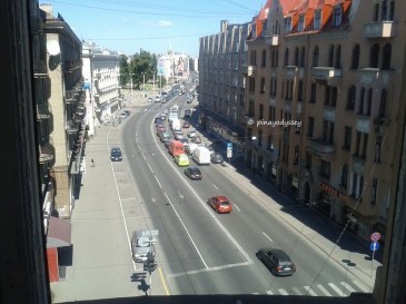 A view of the street outside the KGB building
