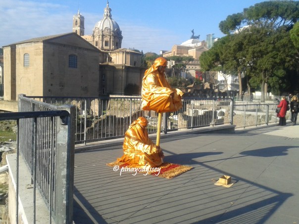 Two street performers by the Imperial Forums