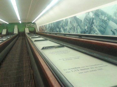 Cyclist and pedestrian escalator