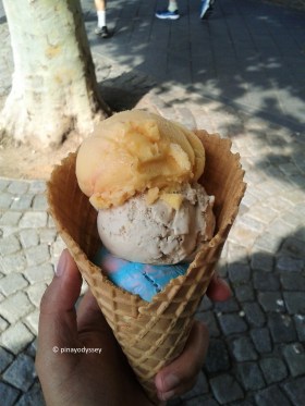 Having an ice cream in Maastricht