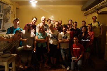 Couchsurfers at the KGB Building in Riga