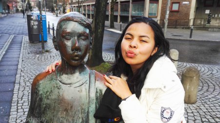 The paper boy statue in Kiel